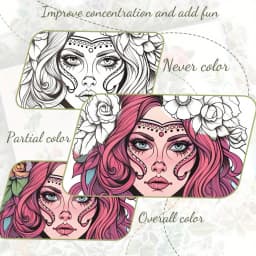 4pcs female characters and magic series of theme coloring books, upgrade and thicken strong durable, high flexibility.