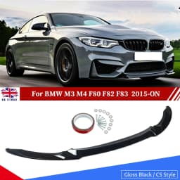 CS Style Front Splitter Lip Replacement For BMW F80 F82 F83 M4 M3 2015-2020 Car Front Bmuper Lip Spoiler Glossy Black Body Kits