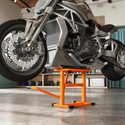 DURHAND 150KG Steel Motorcycle Lift Rubber Platform, Crank Lift Manual Repair Clean Hoist Table Assist Off-Road Dirt Bike