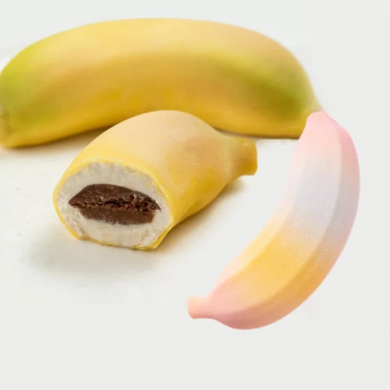 Simulated Banana Shaped Fruit Mousse Cake Moulds Food Grade Silicone Cake Molds Kitchen Bakeware Party Dessert Baking Tools