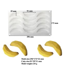 Simulated Banana Shaped Fruit Mousse Cake Moulds Food Grade Silicone Cake Molds Kitchen Bakeware Party Dessert Baking Tools
