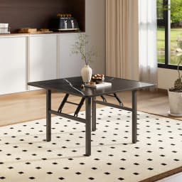 【Breeins】Square 60cm/80cm Folding Coffee Table with Marble Effect Top Dining Table