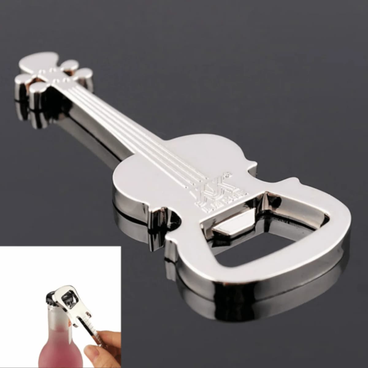 Guitar Shape Zinc Alloy Bottle Opener - Perfect Gadget for Beer, Wine, and Juice - 1pc, Easy Bottle Opening
