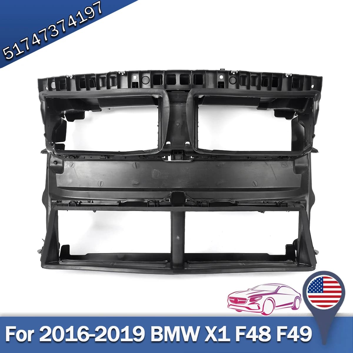 For BMW X1 F48 F49 2016-2019 Radiator Support-Cooling Air Duct 51747374197