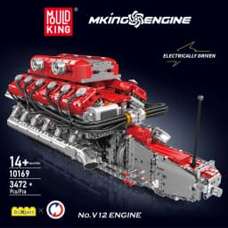 Mould King 10169 Technical Car Engine Toys The Motorized V12 Engine Building Block Assembly Car Engine Brick Kids Christmas Gift