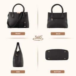 Voltsify Vintage Casual PU Leather Tote Handbag with Adjustable Removable Shoulder Strap