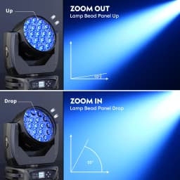 LeLeght 19*20W Moving Head Light Stage Lighting Effect 16/24CH DMX Control for Disco Nightclub KTV Bar Theater Shopping Mall