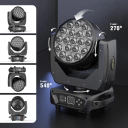 LeLeght 19*20W Moving Head Light Stage Lighting Effect 16/24CH DMX Control for Disco Nightclub KTV Bar Theater Shopping Mall