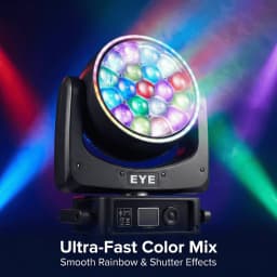 LED Beam+Wash 19x25W Big Bees Eyes RGBW Moving Head Light 2in1 Flight Case for Performance Stage Concert