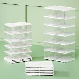 6Pcs Foldable Transparent Shoe Box Dustproof Storage Box Shoe Storage Box Entrance Door Shoe Rack