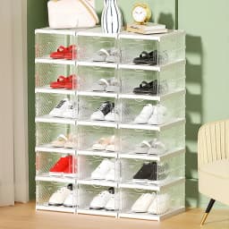 6Pcs Foldable Transparent Shoe Box Dustproof Storage Box Shoe Storage Box Entrance Door Shoe Rack