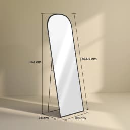 HOMCOM Full Length Mirror with Aluminium Alloy Frame Hanging or Leaning Black