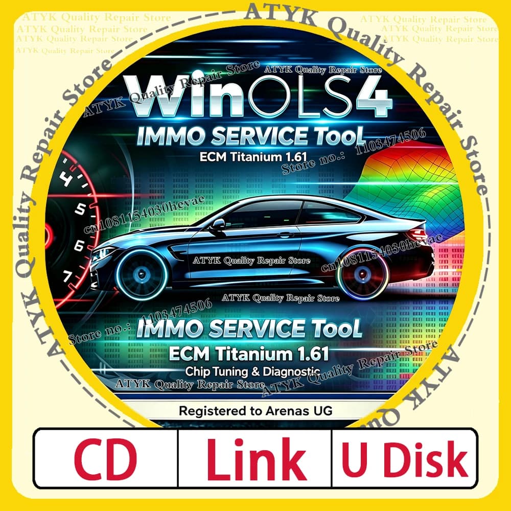2026 WinOLS 4.7 Auto ECU Chip Tuning Software IMMO SERVICE Toolv 1.2 ECM Titanium V1.61 Diagnostic For Cars