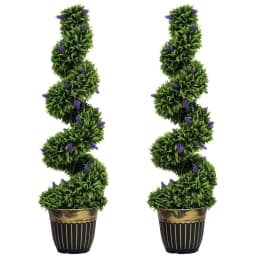 HOMCOM Set of 2 Decorative Artificial Plants with Lavender and Pot, 115cm