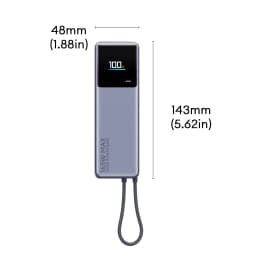 Xiaomi 165W Power Bank 10000mAh, 120W Output Via Integrated Cable USB C Dual Ports LED Screen Portable Charger For Macbook iPhone Xiaomi