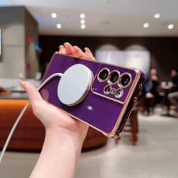 Side Heart Shape Wireless Charging Silicone for Magsafe Case for Samsung Galaxy S22 S21 S20 FE S23 Ultra Plus Shockproof Cover