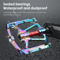 WEST BIKING Bicycle Pedal Three Bearing Aluminum Alloy Anti-Slip Pedal MTB Mountain Bike Road Bike Pedal Color Bike Accessories