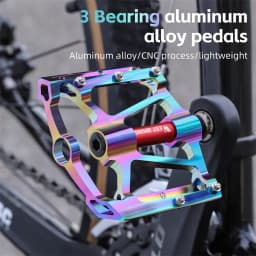 WEST BIKING Bicycle Pedal Three Bearing Aluminum Alloy Anti-Slip Pedal MTB Mountain Bike Road Bike Pedal Color Bike Accessories