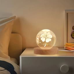 Wooden LED Light Base, 2 Pack Round LED Light Dispaly Base Plate Desktop Display Base Stand Ornament Powered by USB