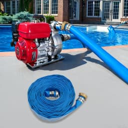 1.5" x 50 ft Lay Flat Water Discharge Hose, Backwash Hose for Swimming Pools, Industrial Agricultural Water Pump Drain Hose