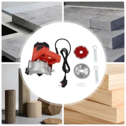 Tile Wood Cutting Machine, 110mm Blade, 1800W Power, 0-34mm Cutting Depth, 0-45° Bevel, Plastic Aluminum Shell, With Saw Blades