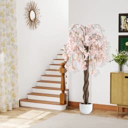 GOFLAME 163CM Tall Artificial Cherry Blossom Tree 1 Pack-White