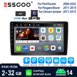 9"4+64GB Car Stereo Radio Bluetooth for Fiat DUCATO Peugeot Boxer Citroen Jumper GPS Navi Android 14 Wireless CarPlay WIFI RDS