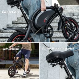 DYU D3F Folding Electric Bike 250W Motor City Ebike 36V10AH Battery Electric Bike 14 Inch City E-Bike