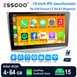 ESSGOO 10"Android 15 4+64G For VW Passat B6 B7 CC Magotan 2010-15 Car Stereo Wireless Carplay GPS Navi Bluetooth RDS WIFI Radio