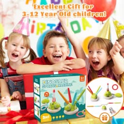 3 In 1 Children Dinosaur Sports Set with Sound Musical Jump Game 4 Modes Toss Ring Game for Family Gathering Travel Camping