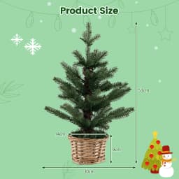GOFLAME 1.5FT Mini Pre-lit Christmas Tree Tabletop Small Artificial Xmas Tree Led Light