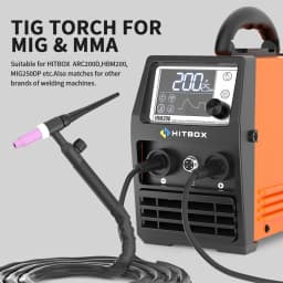 HITBOX TIG Welding Torch 13FT Air Hose WP17V Argon Tig Welder Gun With 10-25mm² Quick Connector For Soldering Welding Equipment
