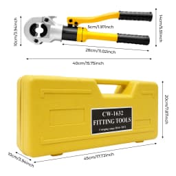 Crimping Tool with TH 0.63, 0.79, 0.98, 1.26in Die, Cr40 Steel Materia for Crimping Aluminum-Plastic PEX Steel Pipe