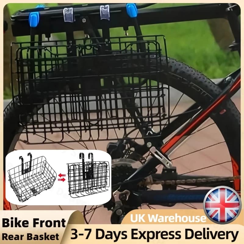 Mountain Bike Folding Hanging Basket Bicycle Basket Basket Front and Rear Hanging Bold Side Trailer for Outdoor Cycling Travel