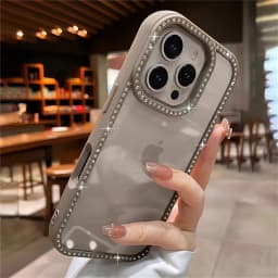 Luxury Bling Rhinestone Diamond Transparent Case For iPhone 16 Pro Max 15 14 13 Shockproof Protection Bumper Hard Acrylic Cover
