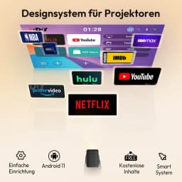 XGODY 4K Projector 300ANSI Short Throw Android 11 Projector Autofocus & Keystone 1080P Wifi6 BT5.2 Portable Home Cinema