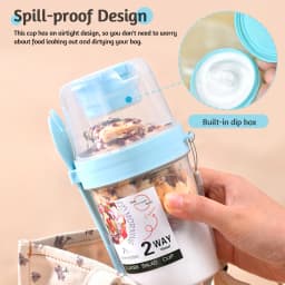 4 Pack Overnight Oats Container with Lid and Spoon Portable Cereal Cup Breakfast Container for School Office