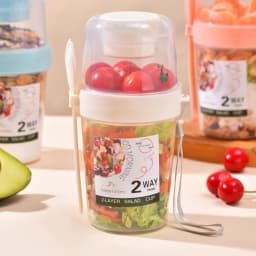4 Pack Overnight Oats Container with Lid and Spoon Portable Cereal Cup Breakfast Container for School Office