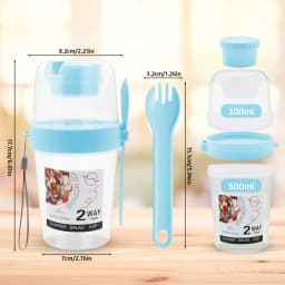 4 Pack Overnight Oats Container with Lid and Spoon Portable Cereal Cup Breakfast Container for School Office