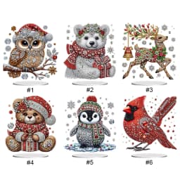 Acrylic Special Shaped Cute Animal Diamond Painting Tabletop Ornaments Kit Table Top Diamond Painting Ornament Kits for Bedroom