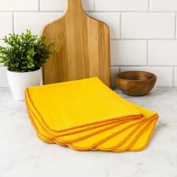 Dlux Jumbo Duster 5 Pack, Soft Yellow Cleaning Cloths 35x45cm for Dusting, Polishing and Household Use