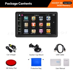 XGODY 9'' inch 16G Car Auto Navigation UK/EU MAP TouchScreen for trucks, cars, buses, GPS navigation POI