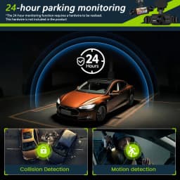 Podofo Car DVR Recorder Parking Mirror Monitor 3 Inch 1080P HD Automobile Dash Cam 8 Infrared Night Vision Lights