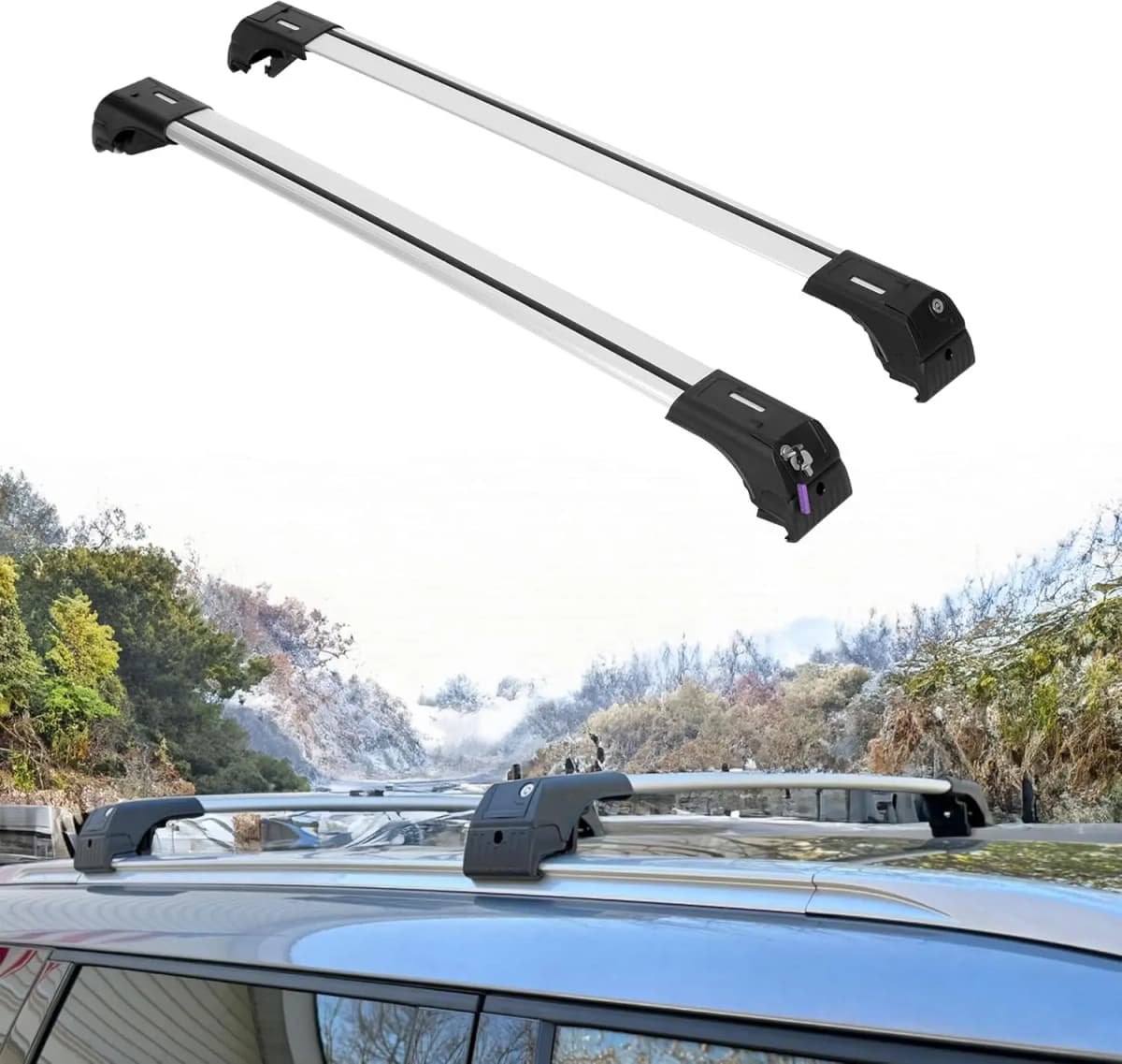 2X Roof Bars for Suzuki Sx4 S-Cross Hb 2014+ Lockable Roof Rack Cross Bars Grey
