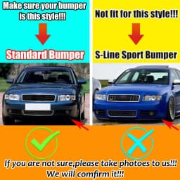 For 2002-2005 Audi A4 B6 Front Lower Grille+Fog Light Grill Honeycomb Style 3Pcs