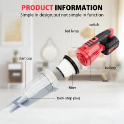 DayPlus 2 in 1 Cordless Vacuum Cleaner, 5500Pa ,Handheld Car Vacuum w/LED Light, Washable HEPA Filter for Pet Hair Home Office