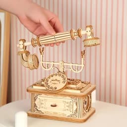 3D Wooden Puzzle for Adults Creative Retro Telephone Model Kits Gift for Christmas