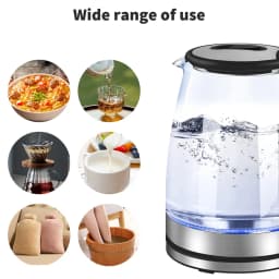 2L Electric Kettle Glass 360 Blue LED Illuminated Large Jug Auto Shut Off 1800W