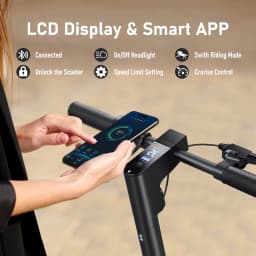 Ladped Electric Scooter For Adults 20 45KM Range Front Rear Shock Absorber APP Control 250W Motor 10inch Anti Puncture Tires