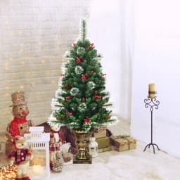 GOFLAME 4FT Artificial Christmas Tree with Glittered Branches-Green